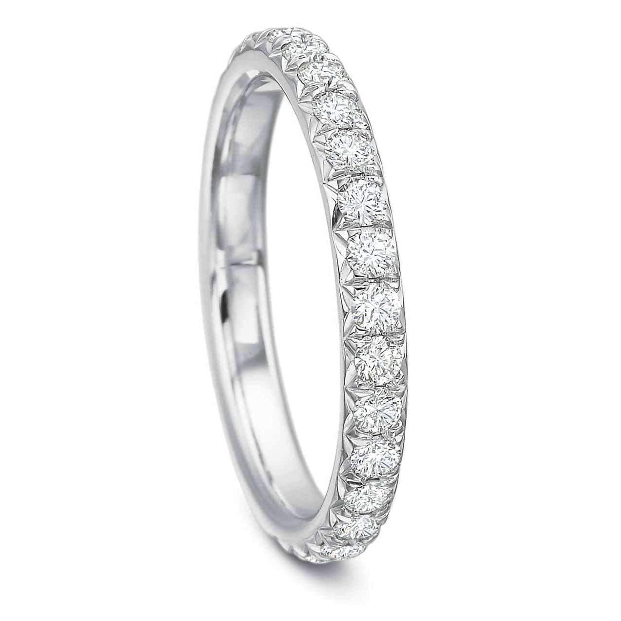 Precision Set Round Diamond French Cut Eternity Band 0.75ct