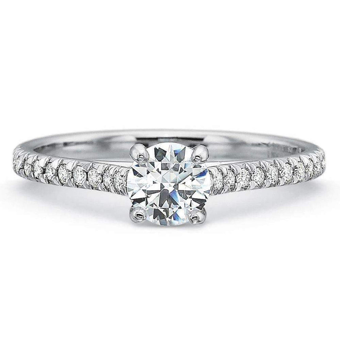 Round Brilliant Diamond Gold & Platinum Engagement Ring - Skeie's Jewelers