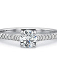 Round Brilliant Diamond Gold & Platinum Engagement Ring - Skeie's Jewelers