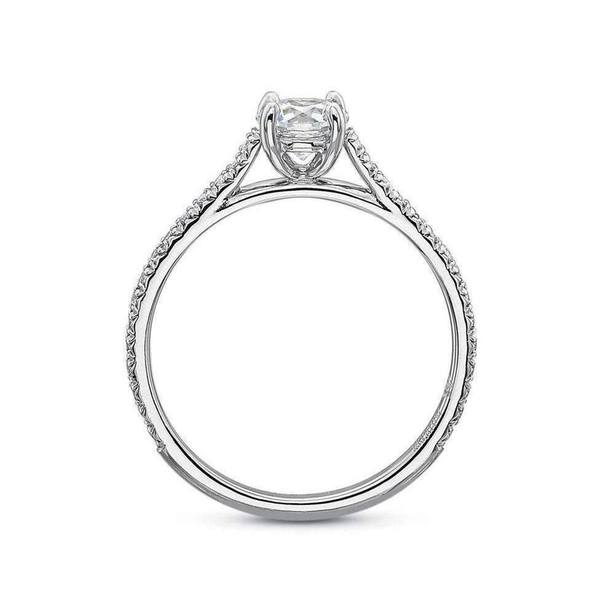 Round Brilliant Diamond Gold & Platinum Engagement Ring - Skeie's Jewelers