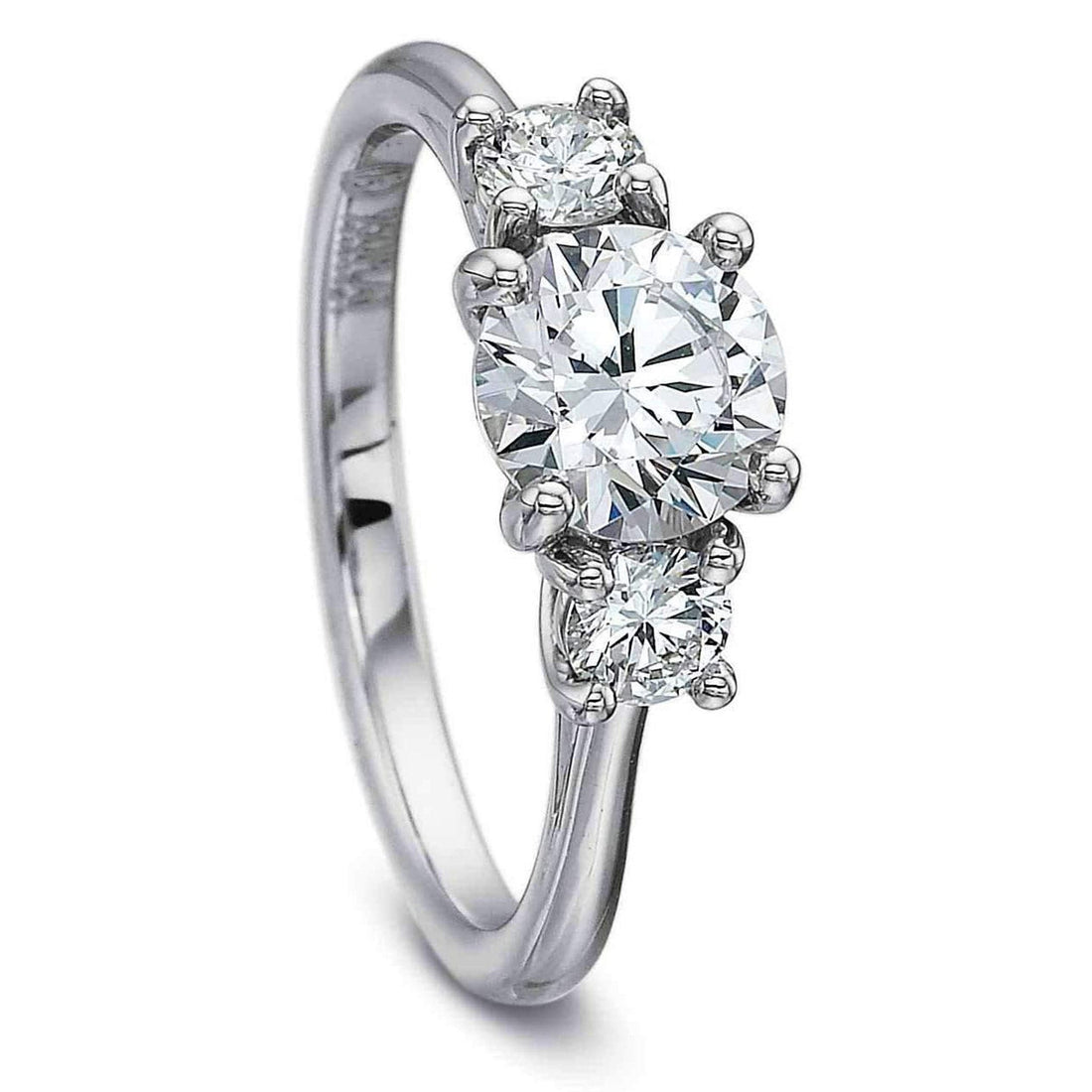 Three-Stone 'New Aire' White Gold Engagement Ring by Precision Set