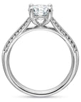 Round Diamond Two-Row Sidestone Engagement Ring Side