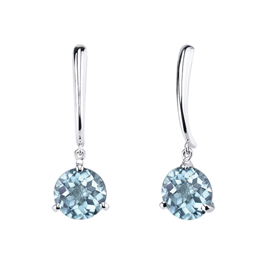 Aquamarine White Gold Dangle Earrings by Stanton Color