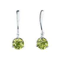 Peridot White White Gold Dangle Earrings by Stanton Color 