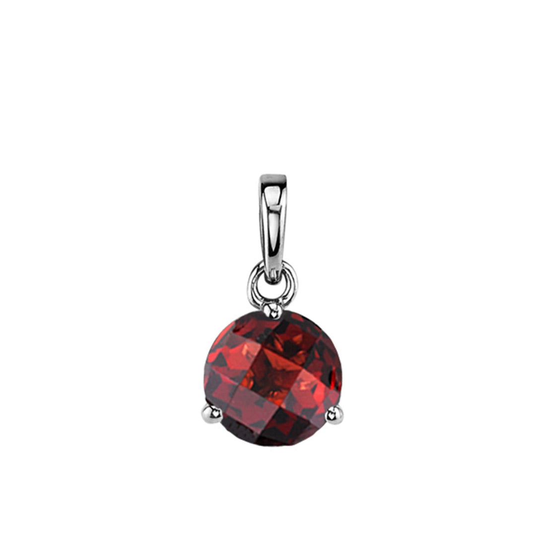 Garnet Gold Pendant Necklace by Stanton Color White