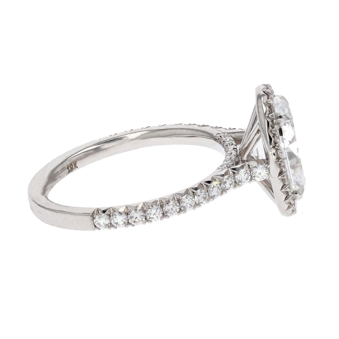 2 Carat Oval Diamond Halo Engagement Ring by Rahaminov Side