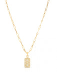 Roberto Coin 18k Gold Dog Tag Diamond Pendant Necklace
