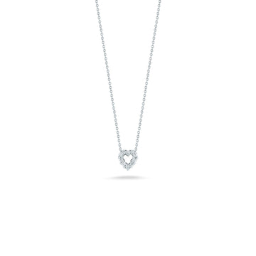 Roberto Coin Tiny Heart Necklace with Diamonds White Gold