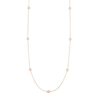 Roberto Coin Diamond Station Necklace Rose Gold 7