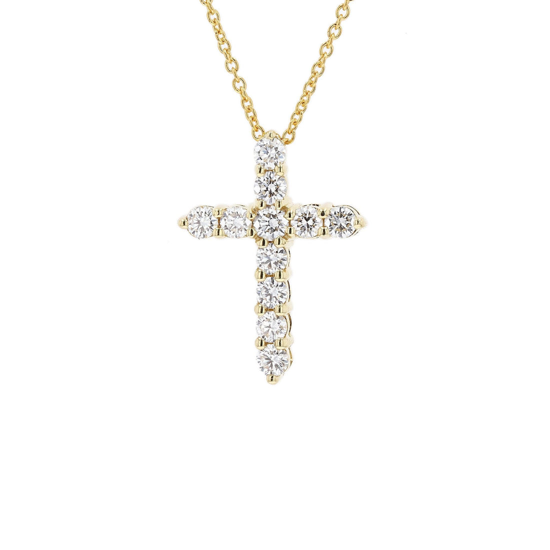 Roberto Coin Diamond Cross Pendant Necklace - Medium - Skeie's Jewelers