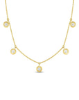 Roberto Coin Five Station Diamond Necklace Yellow Gold