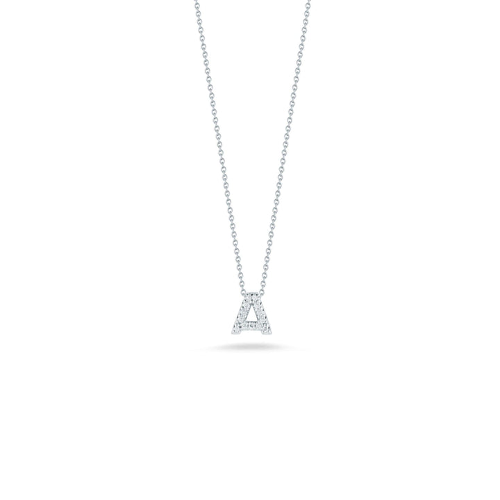 Roberto Coin Diamond Initial Pendant Necklace - Tiny Treasures Collection A