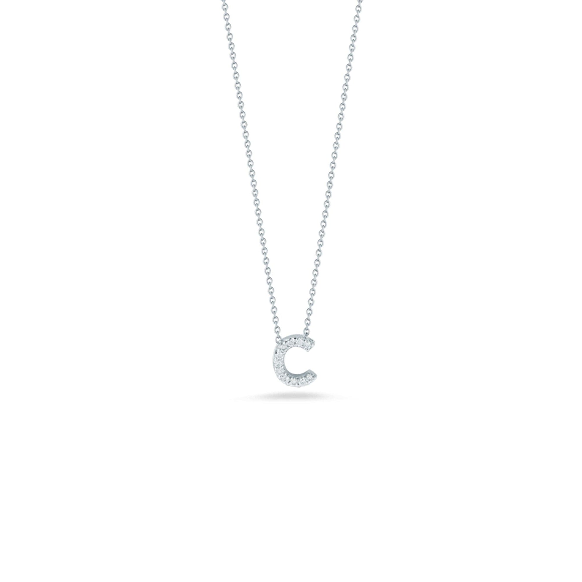 Roberto Coin Diamond Initial Pendant Necklace - Tiny Treasures Collection c