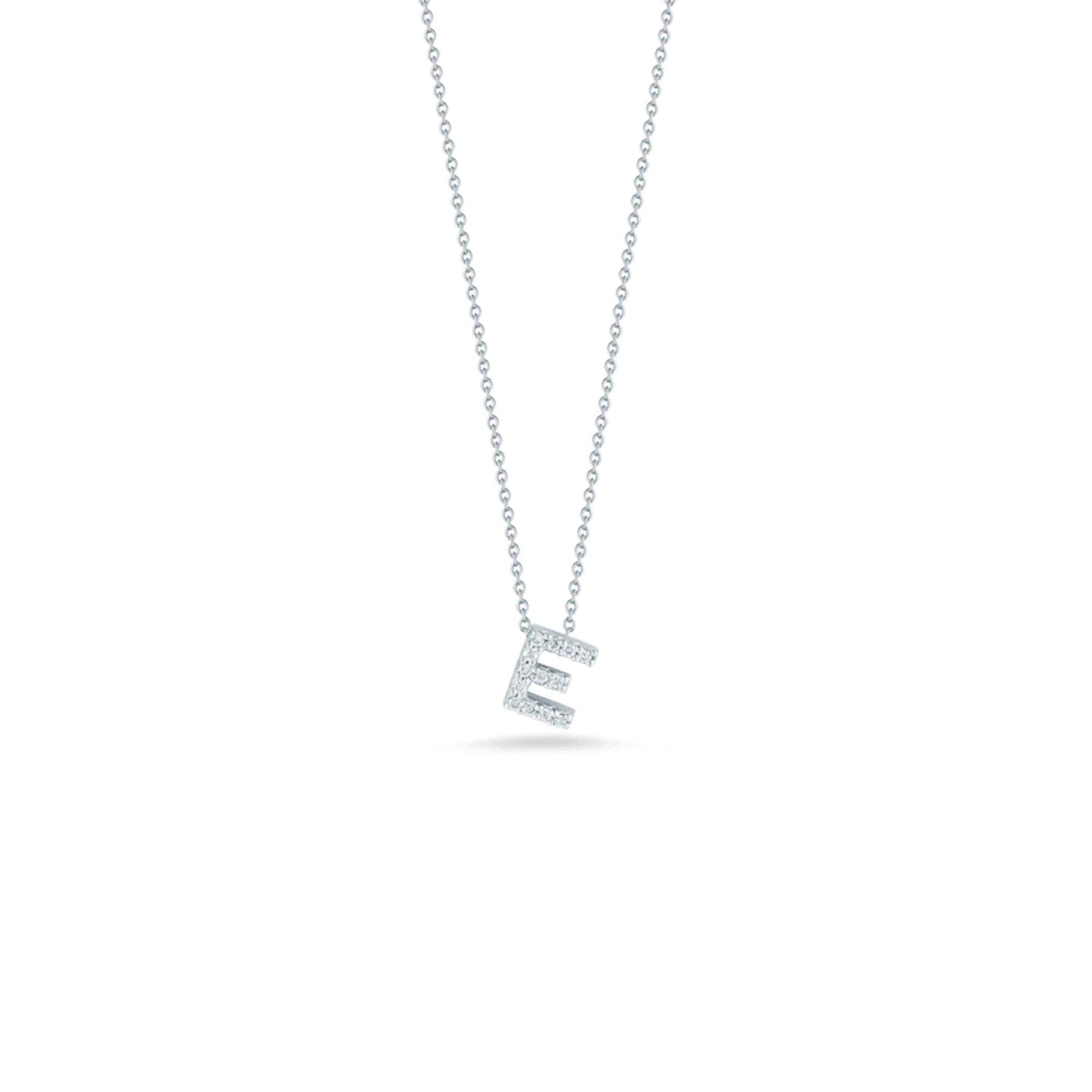 Roberto Coin Diamond Initial Pendant Necklace - Tiny Treasures Collection E