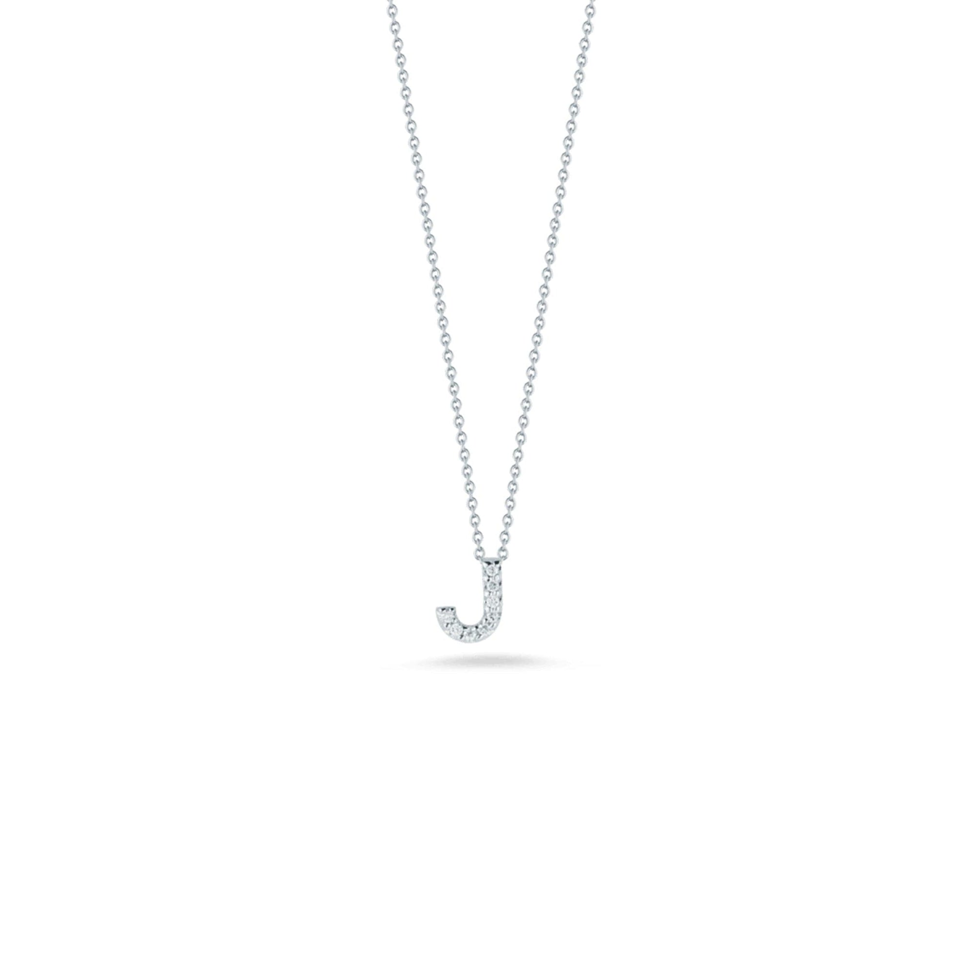 Roberto Coin Diamond Initial Pendant Necklace - Tiny Treasures Collection J
