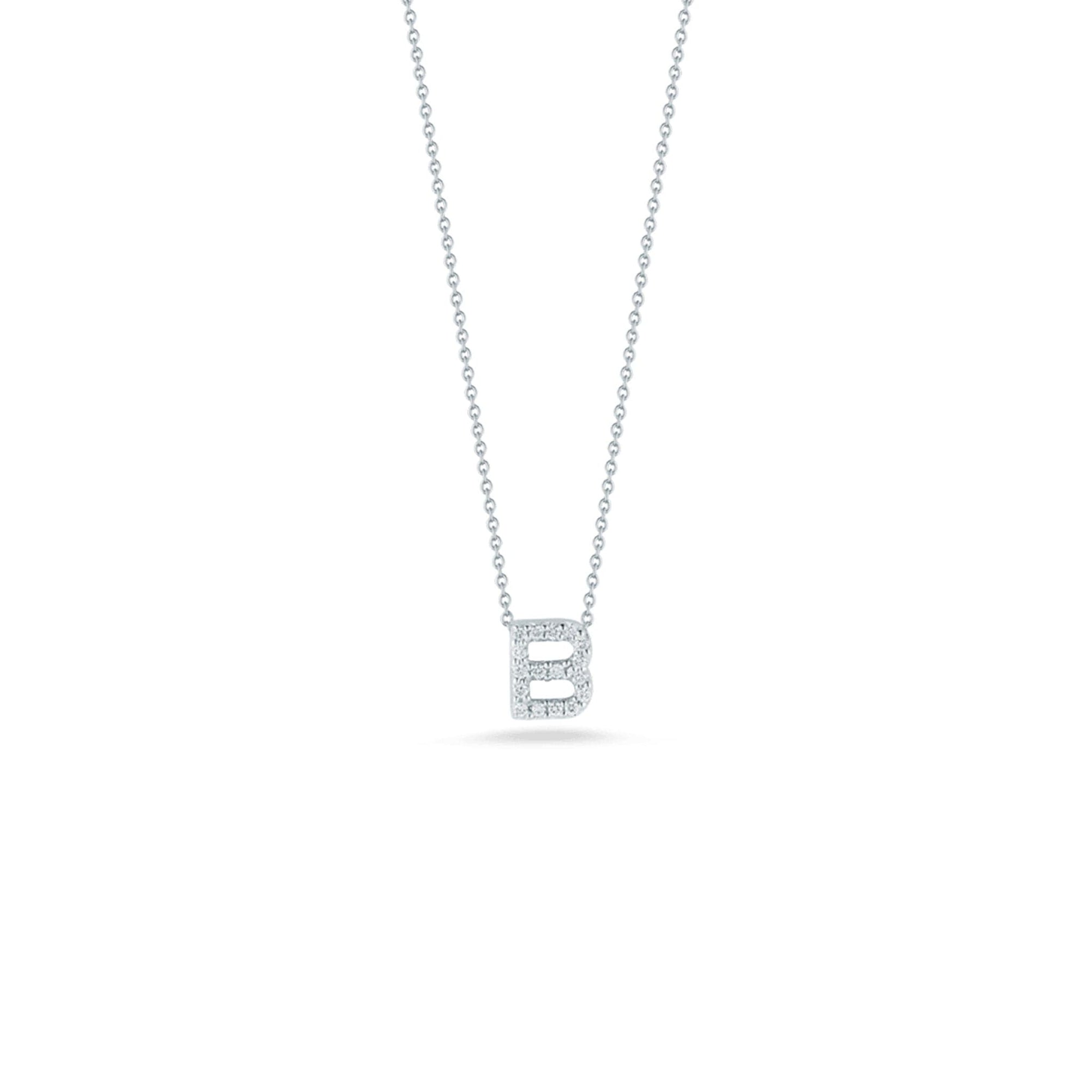 Roberto Coin Diamond Initial Pendant Necklace - Tiny Treasures Collection B