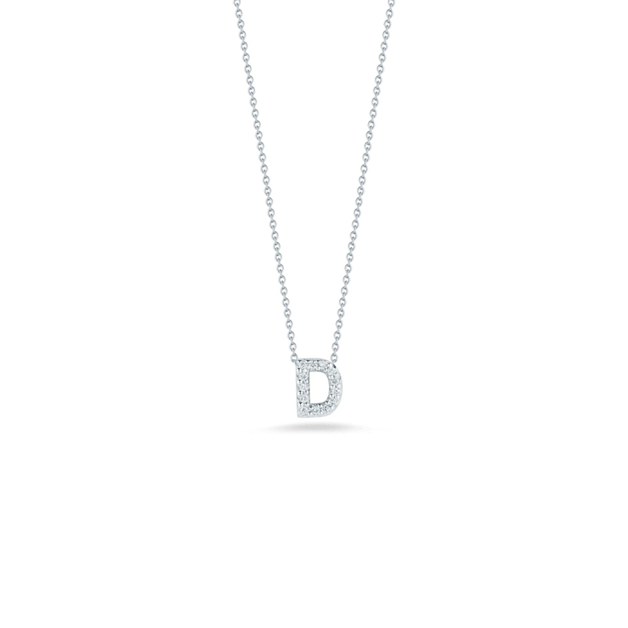 Roberto Coin Diamond Initial Pendant Necklace - Tiny Treasures Collection D