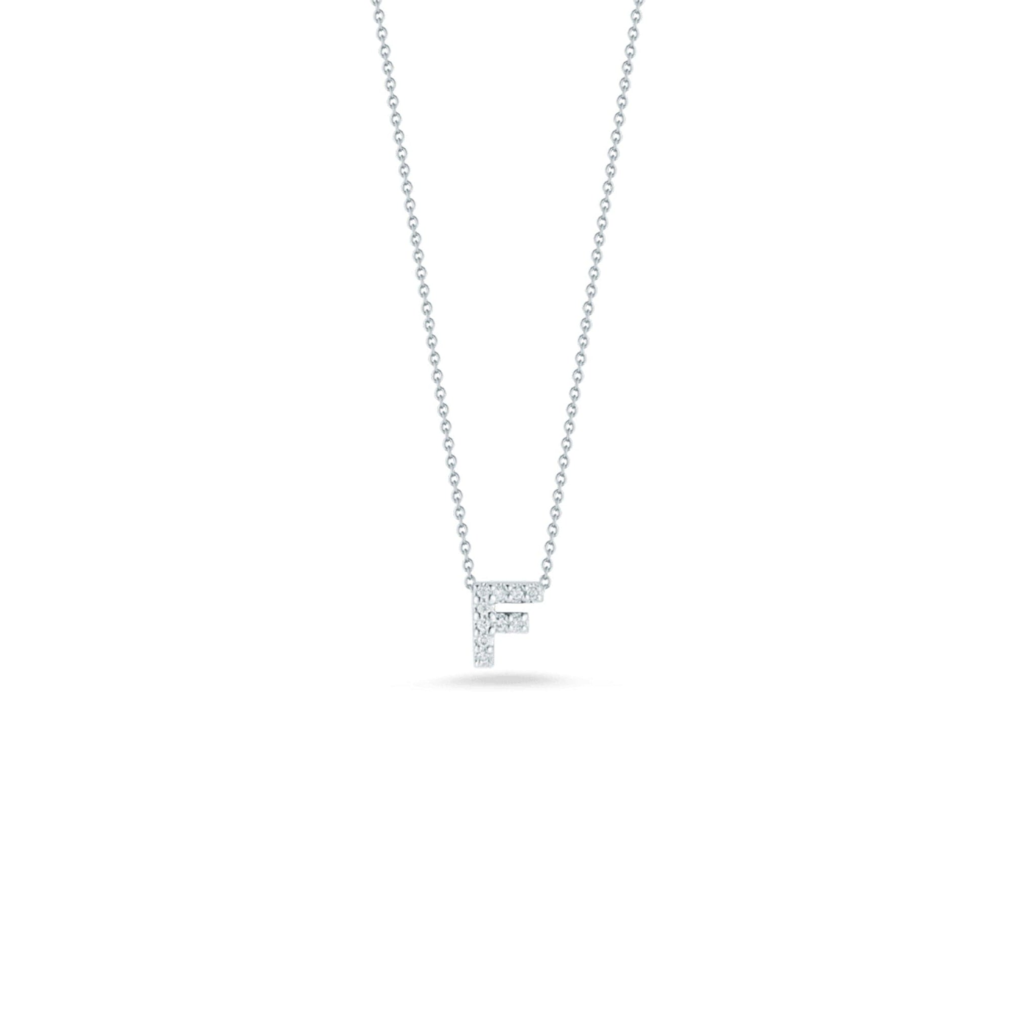 Roberto Coin Diamond Initial Pendant Necklace - Tiny Treasures Collection F