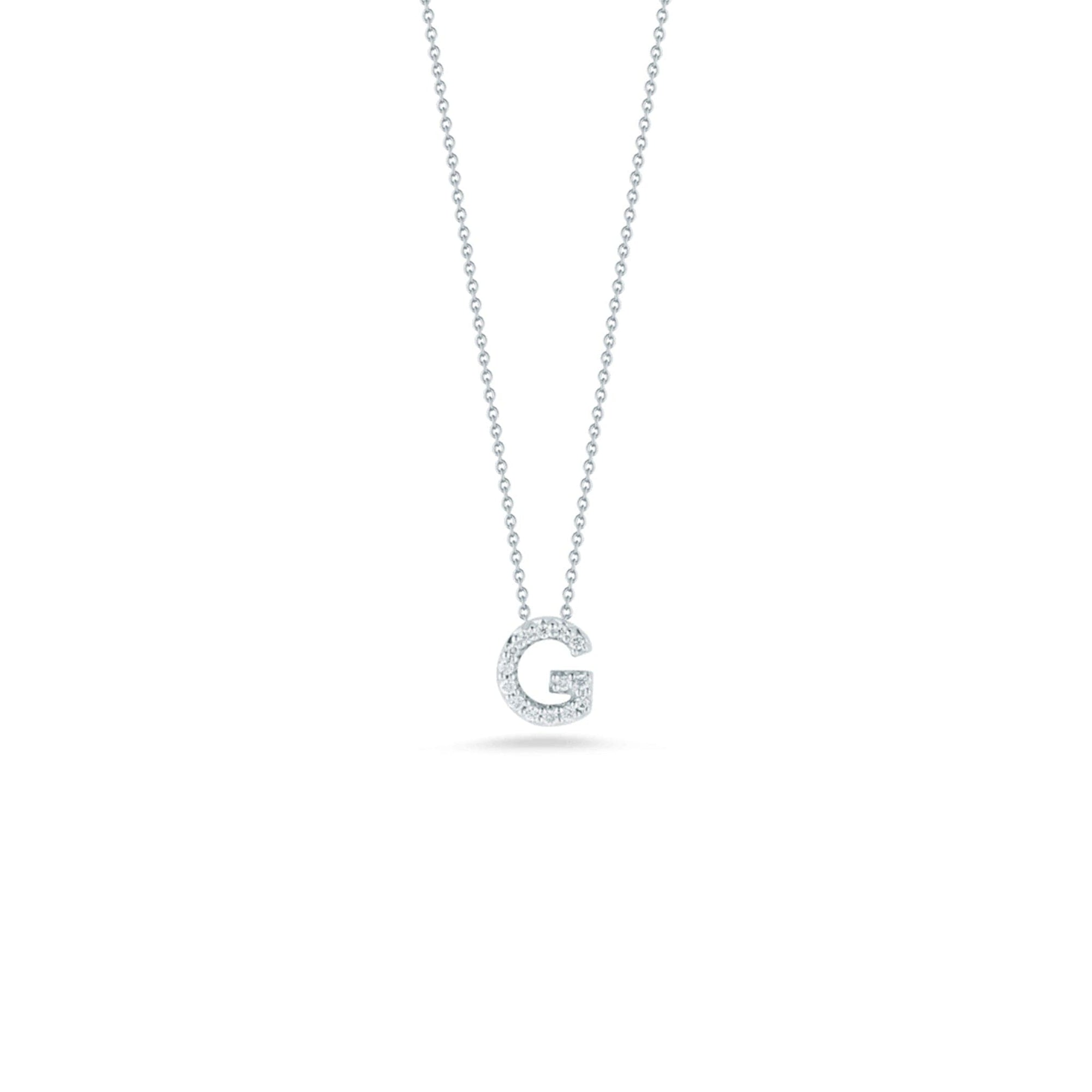 Roberto Coin Diamond Initial Pendant Necklace - Tiny Treasures Collection G