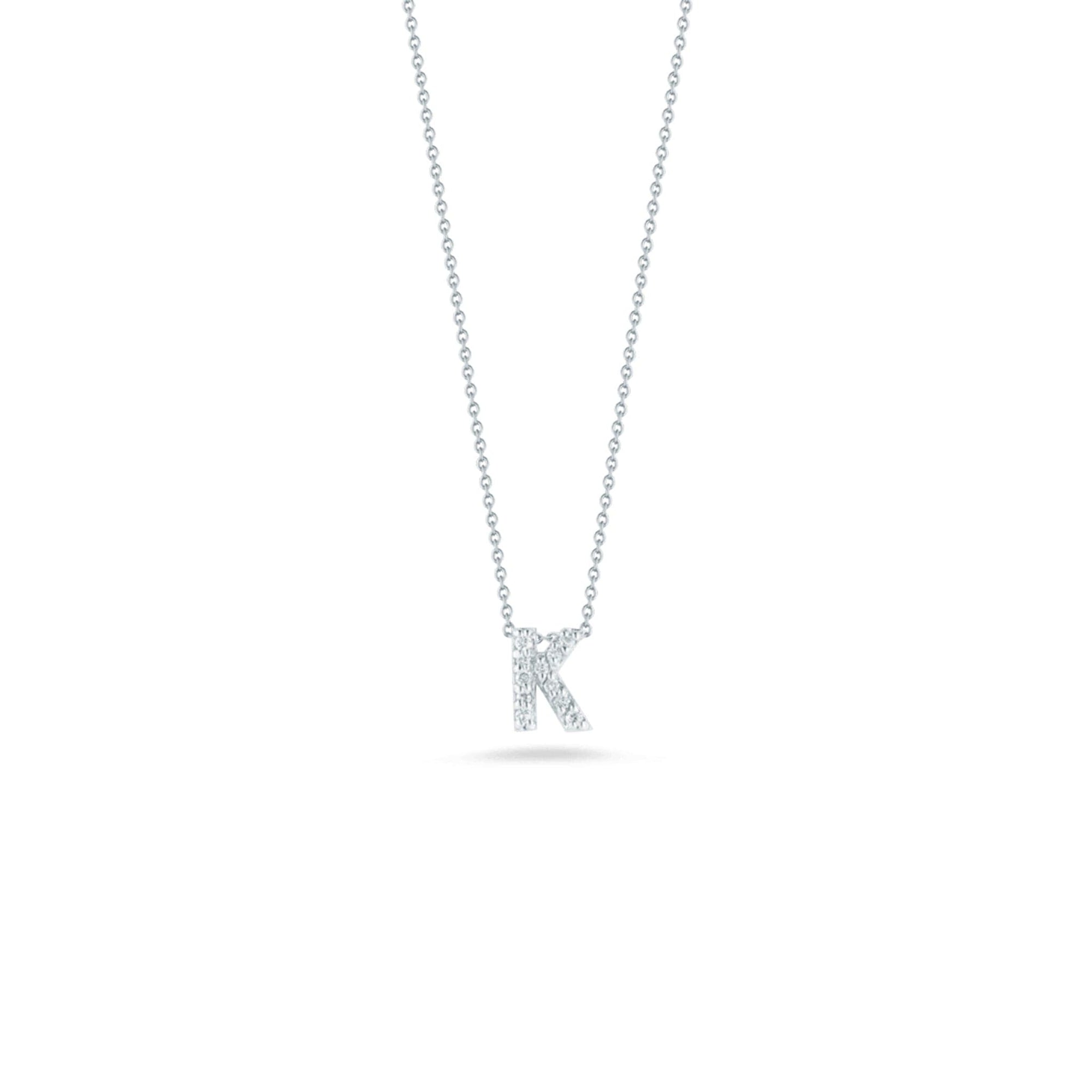 Roberto Coin Diamond Initial Pendant Necklace - Tiny Treasures Collection K
