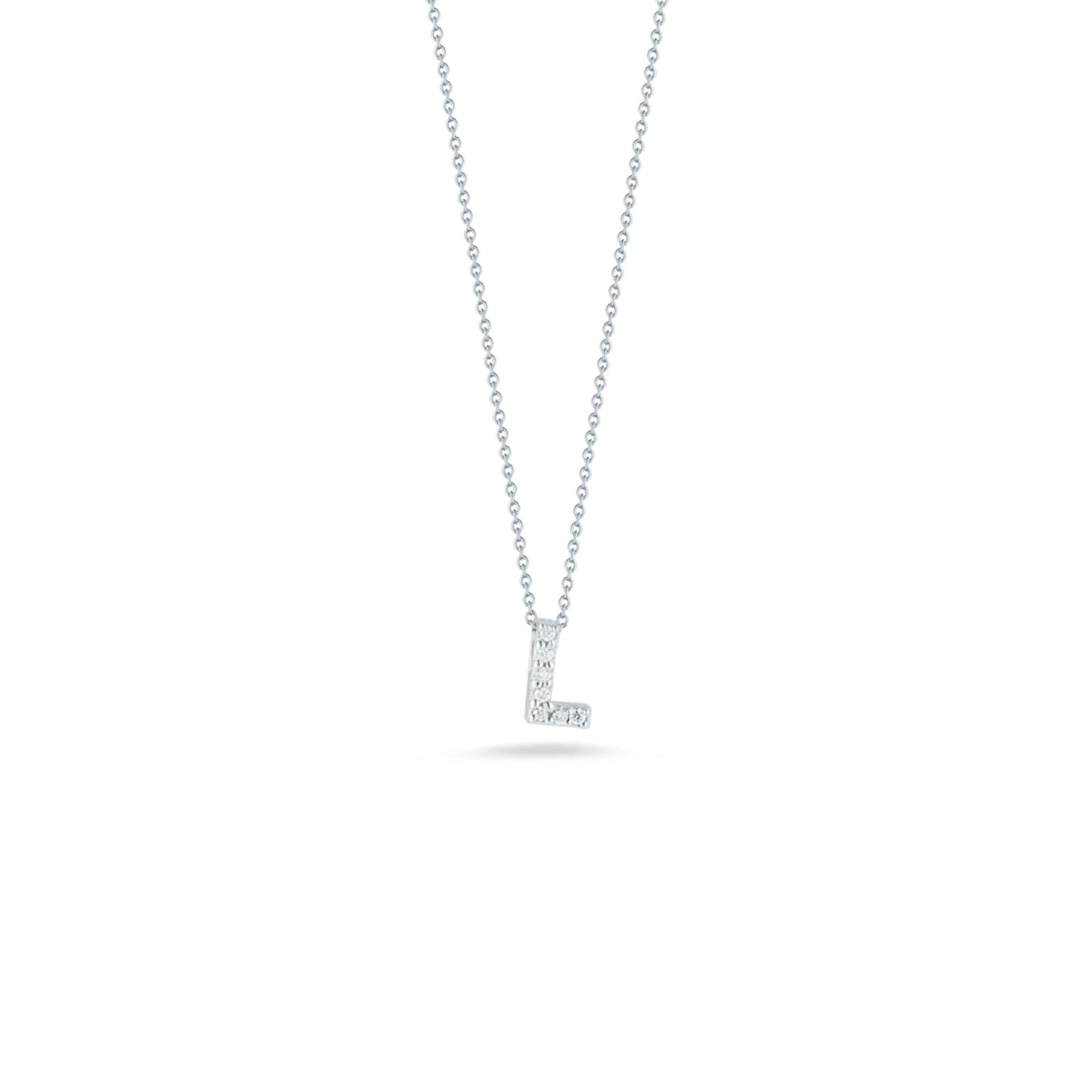 Roberto Coin Diamond Initial Pendant Necklace - Tiny Treasures Collection l