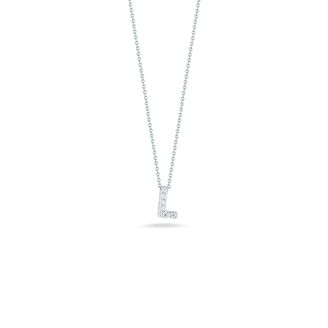 Roberto Coin Diamond Initial Pendant Necklace - Tiny Treasures Collection l