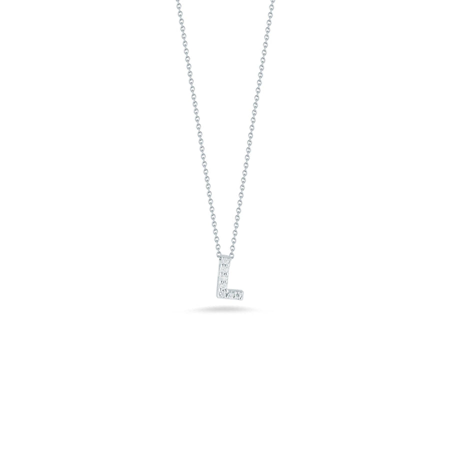 Roberto Coin Diamond Initial Pendant Necklace - Tiny Treasures Collection l