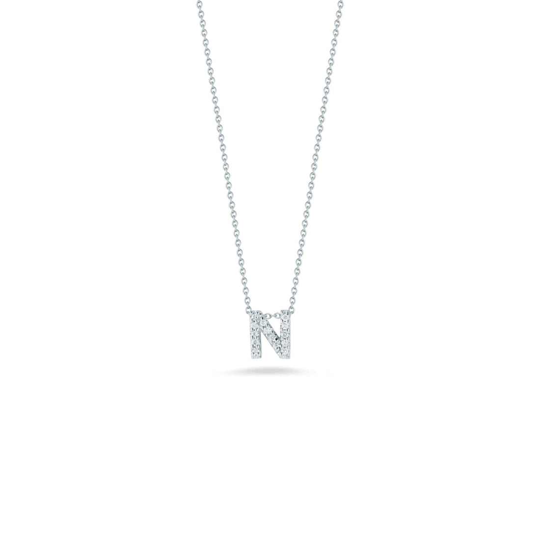 Roberto Coin Diamond Initial Pendant Necklace - Tiny Treasures Collection n