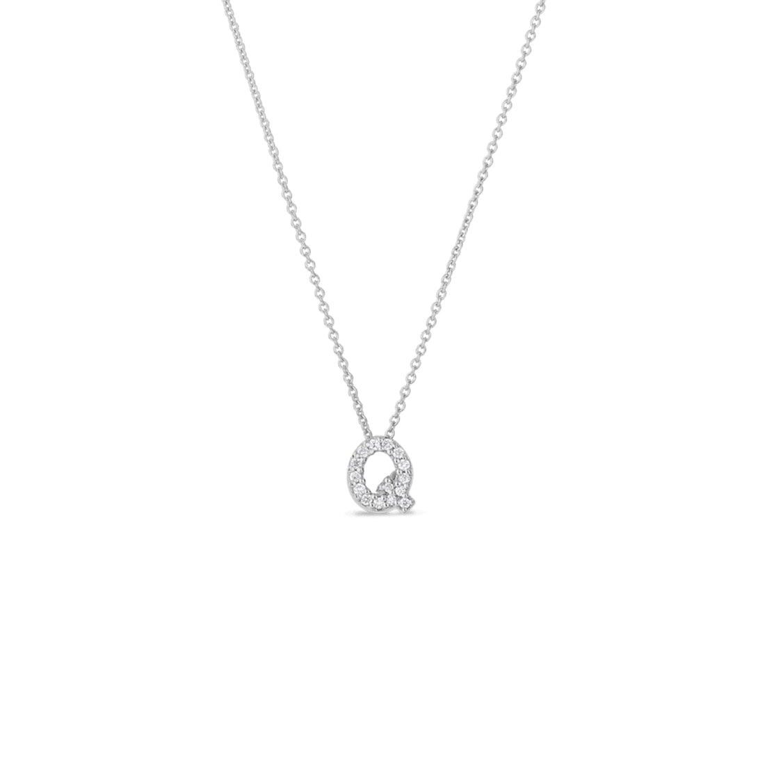 Roberto Coin Diamond Initial Pendant Necklace - Tiny Treasures Collection q