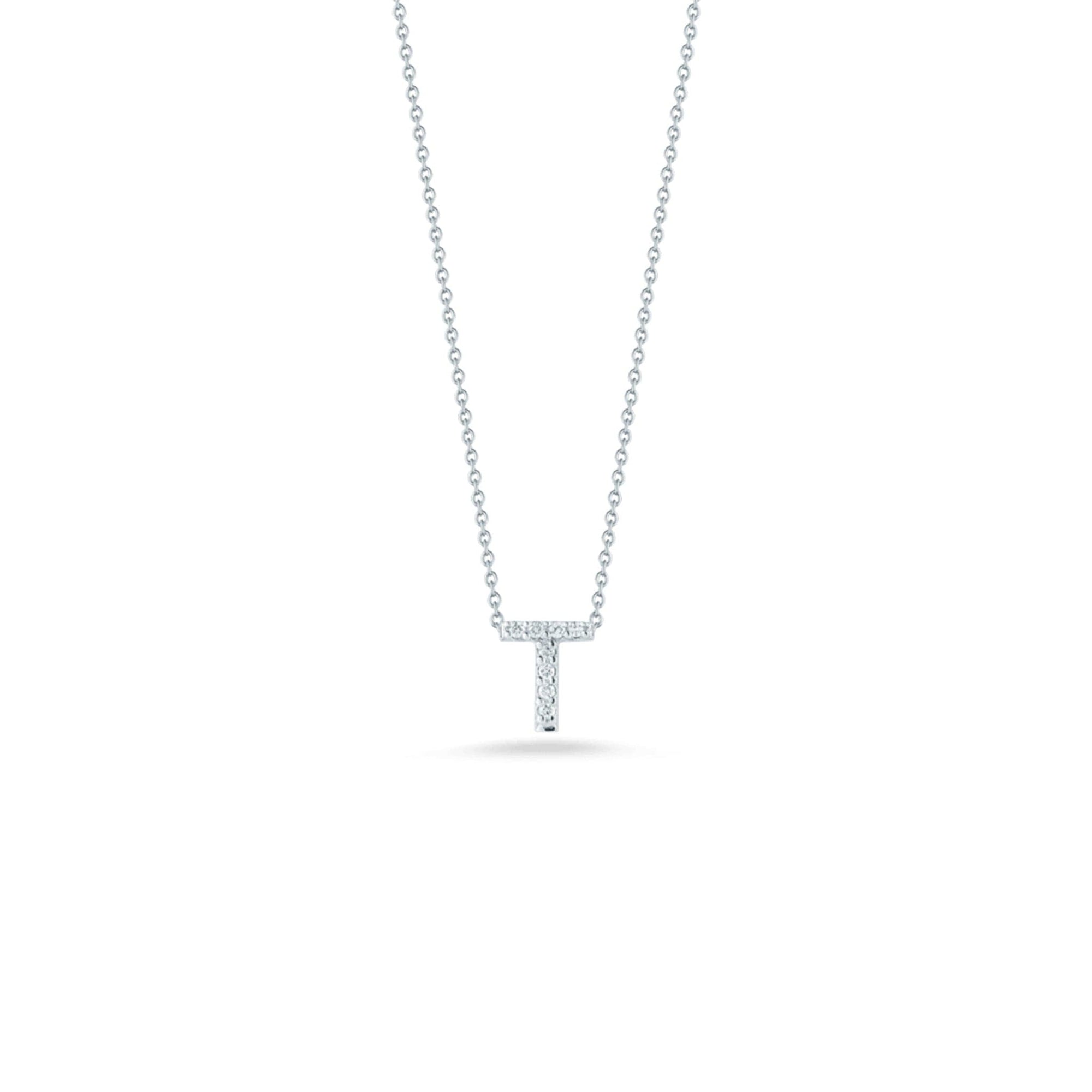 Roberto Coin Diamond Initial Pendant Necklace - Tiny Treasures Collection t