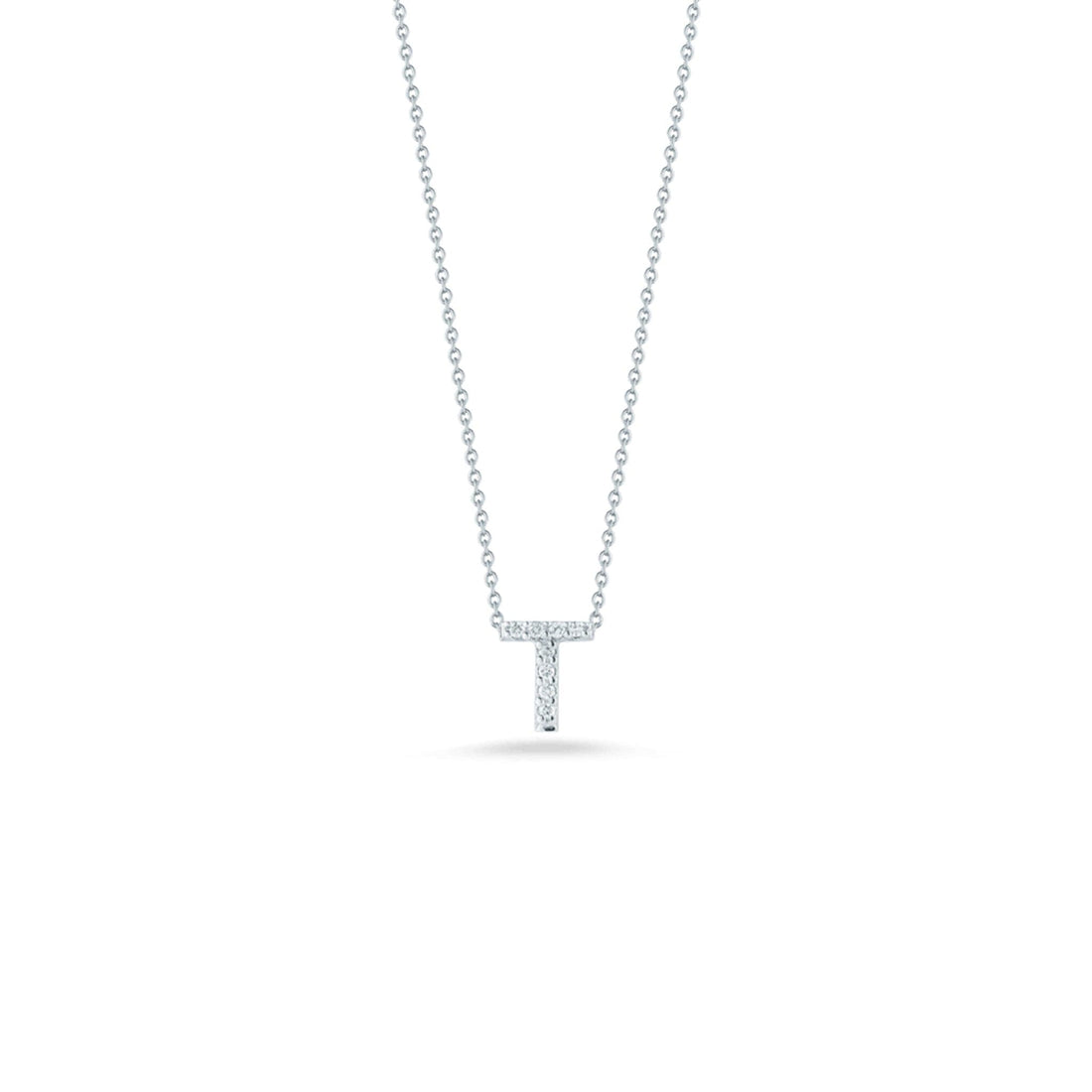 Roberto Coin Diamond Initial Pendant Necklace - Tiny Treasures Collection t