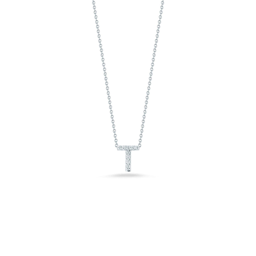 Roberto Coin Diamond Initial Pendant Necklace - Tiny Treasures Collection t