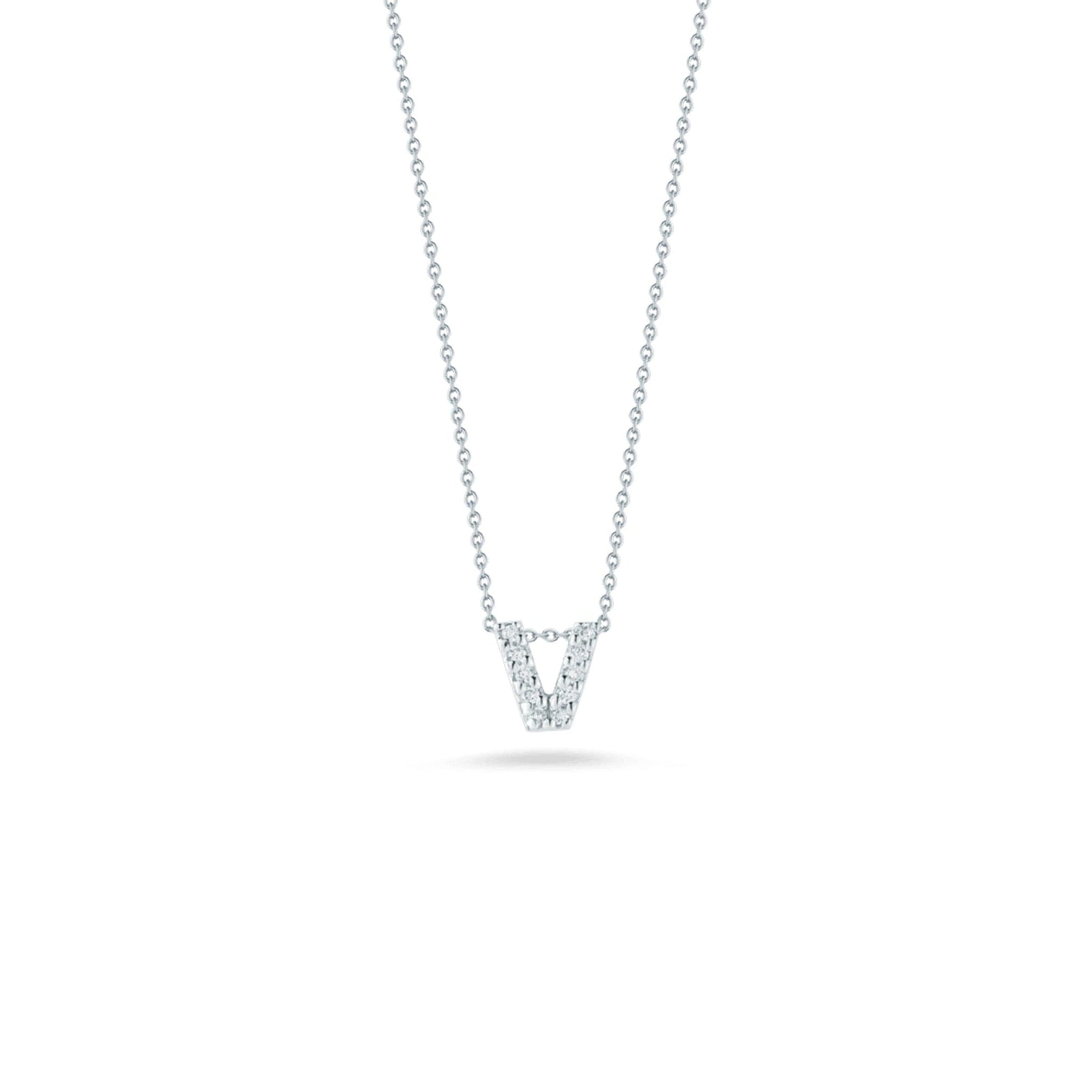 Roberto Coin Diamond Initial Pendant Necklace - Tiny Treasures Collection v