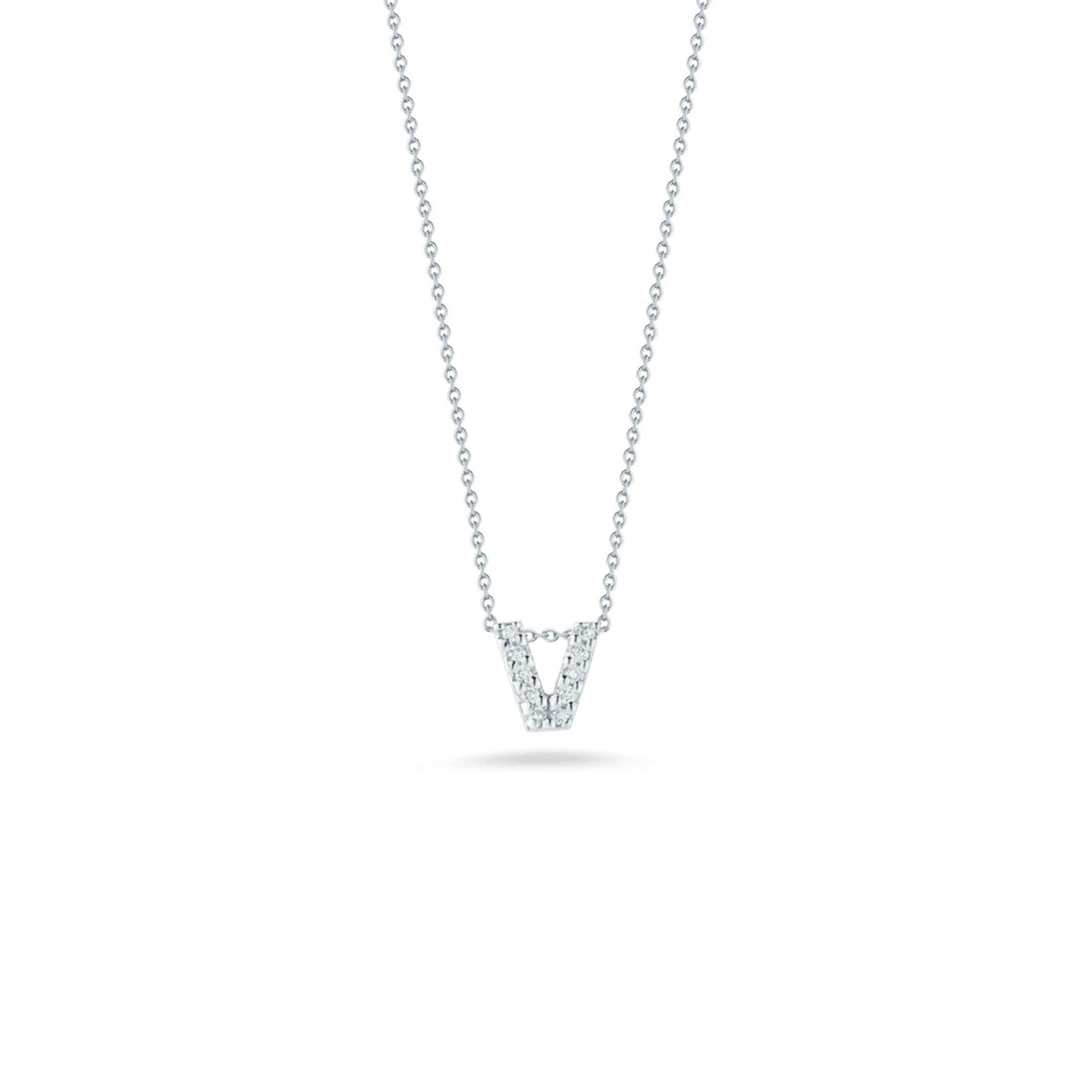 DIAMOND ALPHABET Necklace | Letter V