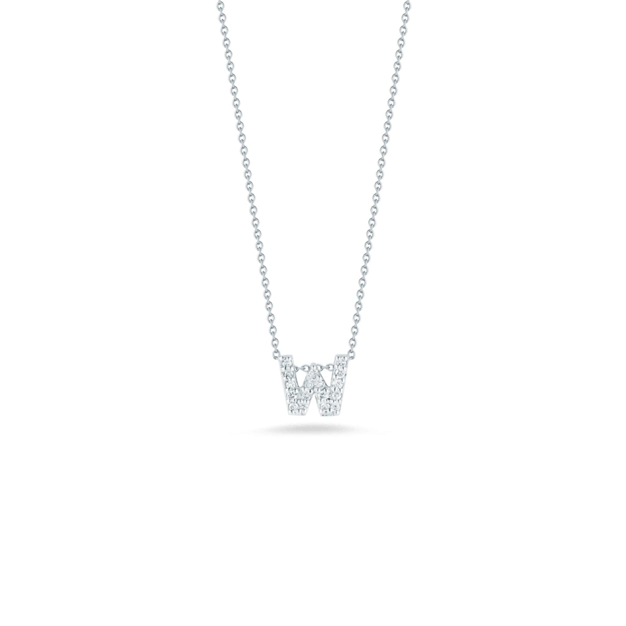 Roberto Coin Diamond Initial Pendant Necklace - Tiny Treasures Collection W