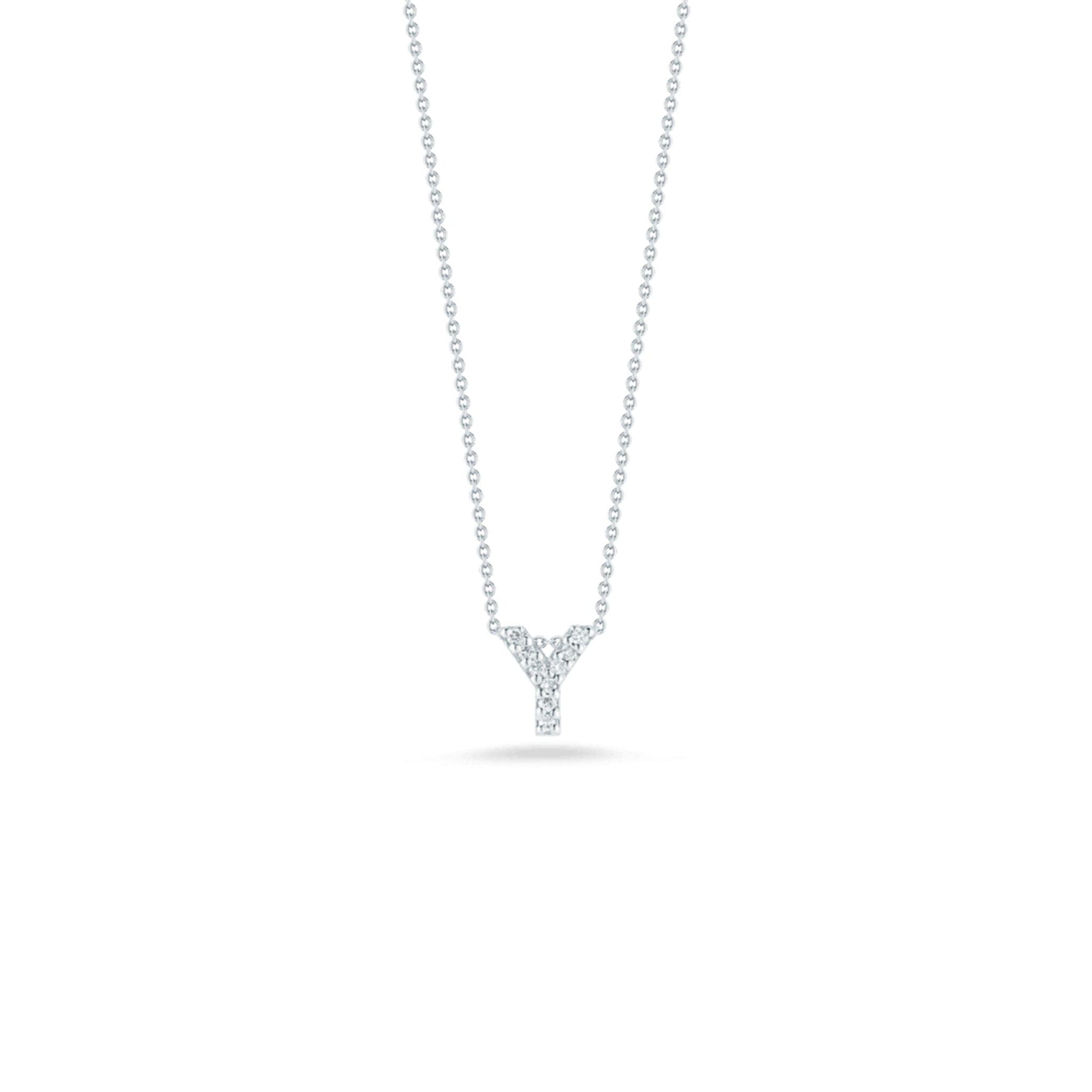 Roberto Coin Diamond Initial Pendant Necklace - Tiny Treasures Collection y