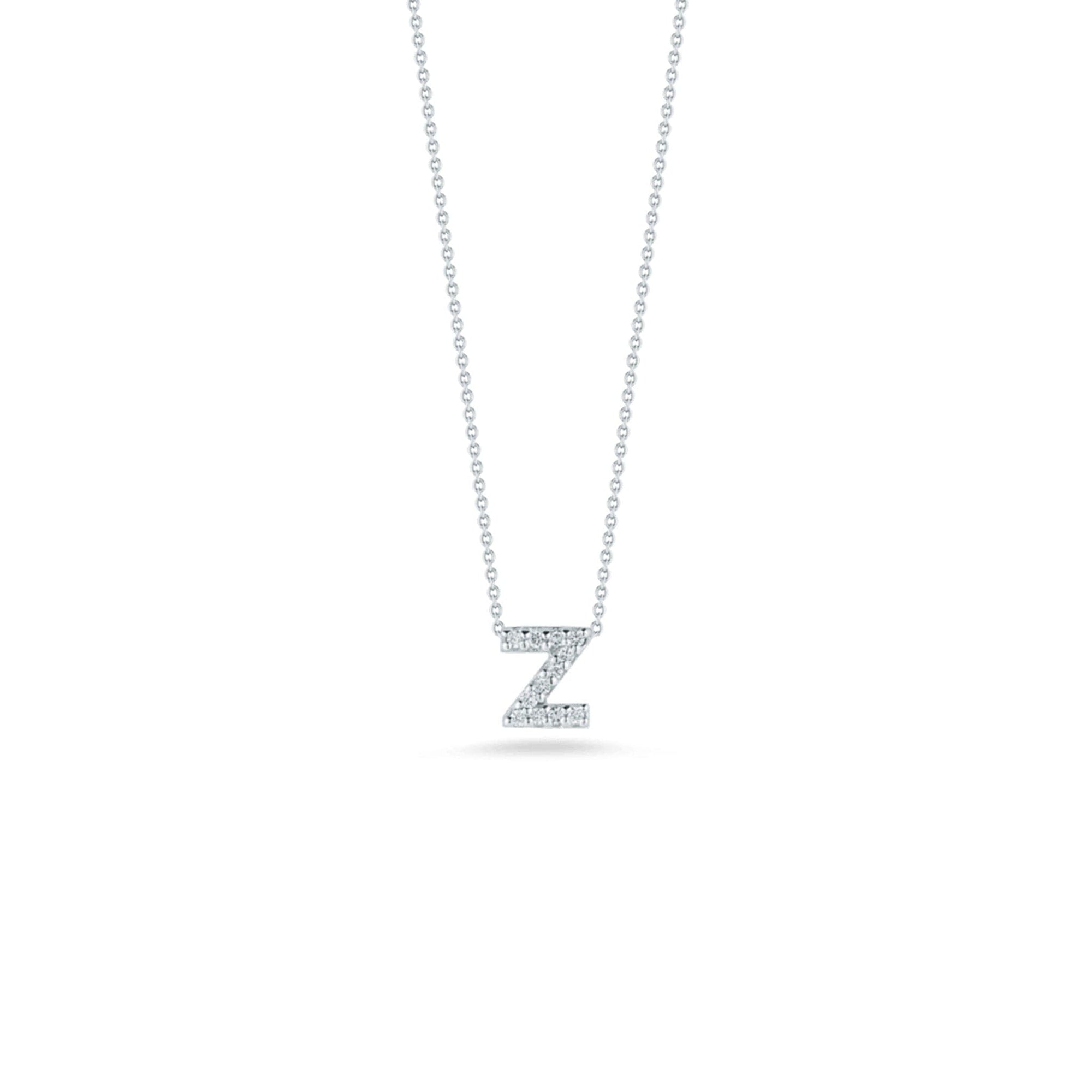 Roberto Coin Diamond Initial Pendant Necklace - Tiny Treasures Collection z