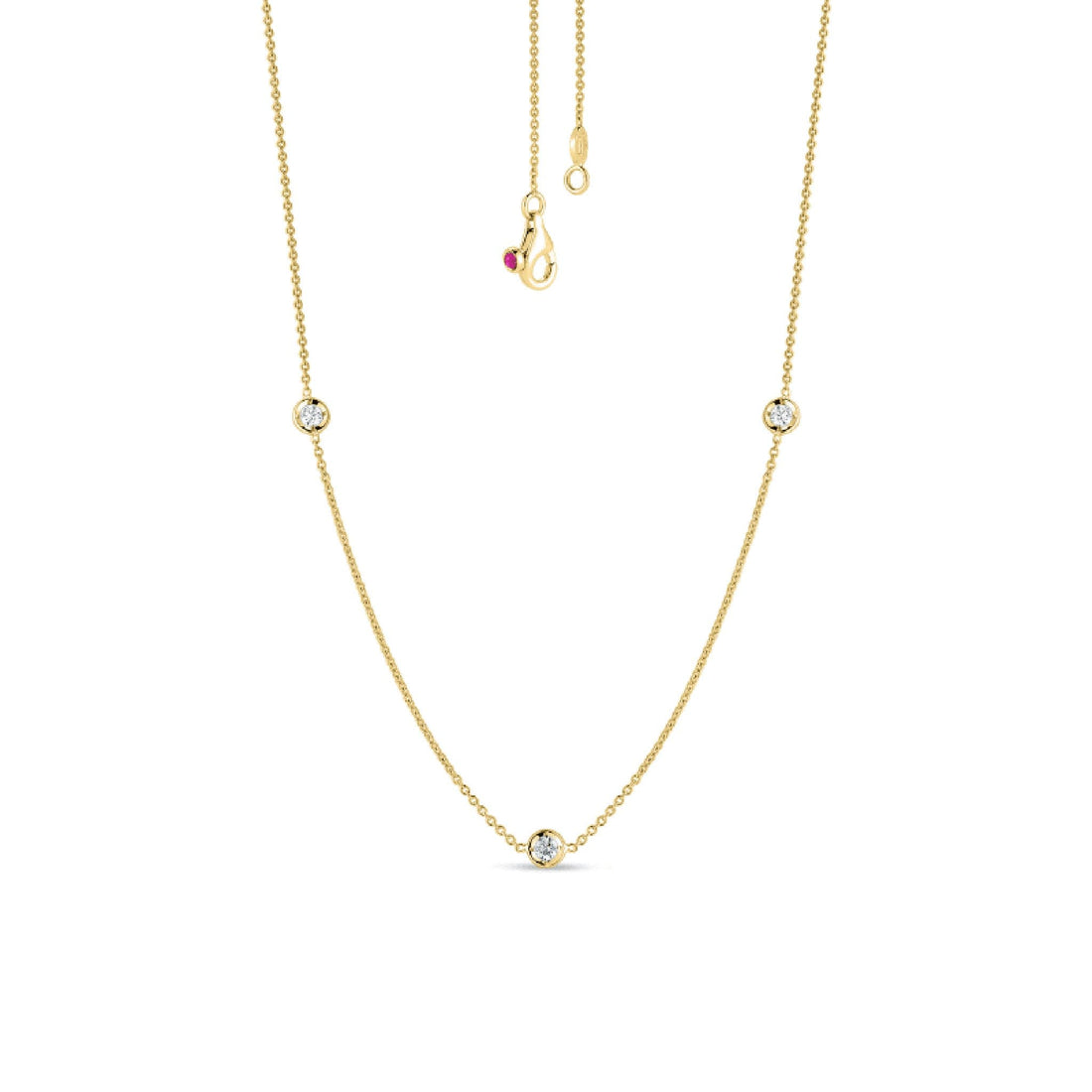 Roberto Coin Diamond Station Necklace Yellow Gold 3
