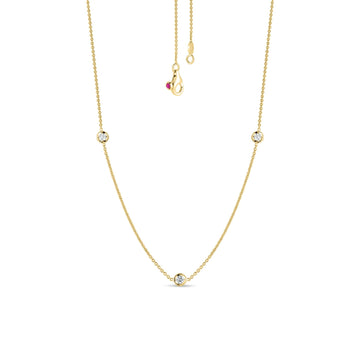 Roberto Coin Diamond Station Necklace Yellow Gold 3
