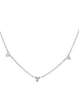 Roberto Coin Diamond Flower Station Necklace Three White Gold
