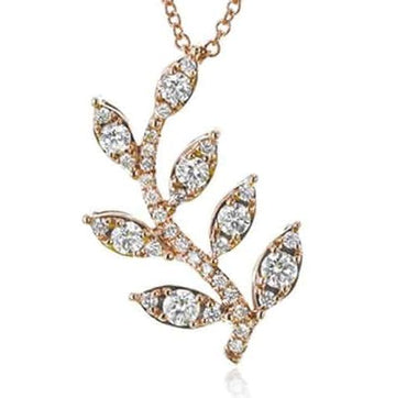 Simon G. 18k Diamond Leaf Pendant Necklace