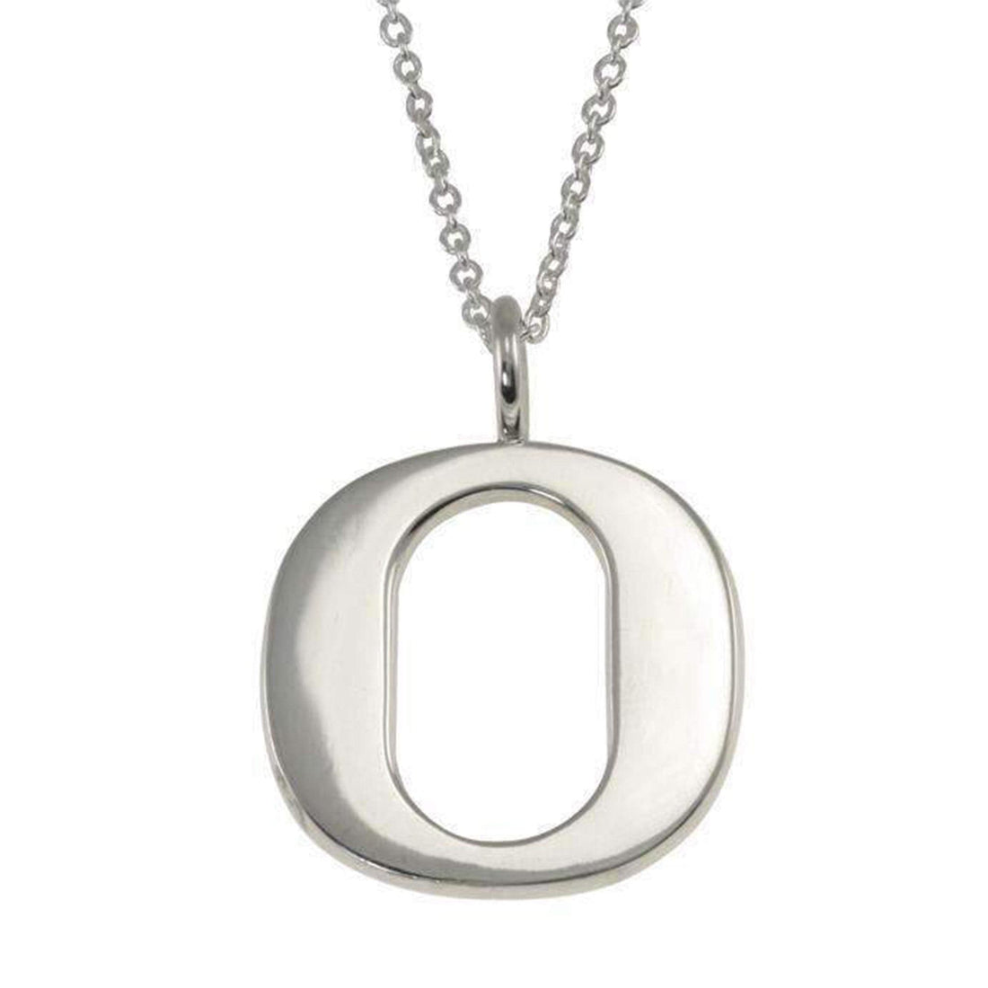 University of Oregon Ducks White Gold "O" Pendant Necklace