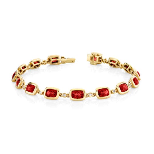 Stanton Color 14k Gold Garnet & Diamond Bracelet | 27930-BGA