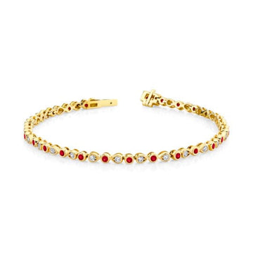Stanton Color 14k Gold Ruby & Diamond Bracelet | 76820-BRU