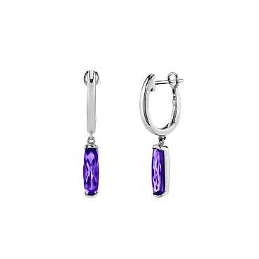 Stanton Color Cabochon Amethyst Huggie Dangle Earrings
