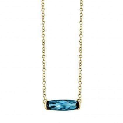 Stanton Color East-West Cushion London Blue Topaz Pendant - Skeie's Jewelers