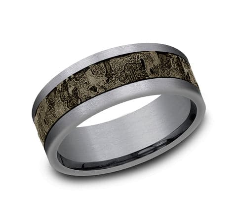 Tantalum Bronze Pattern Men's Wedding Band