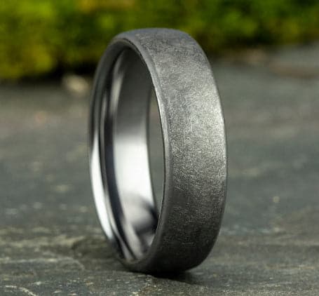 Tantalum Swirl Finish Men's Wedding Band