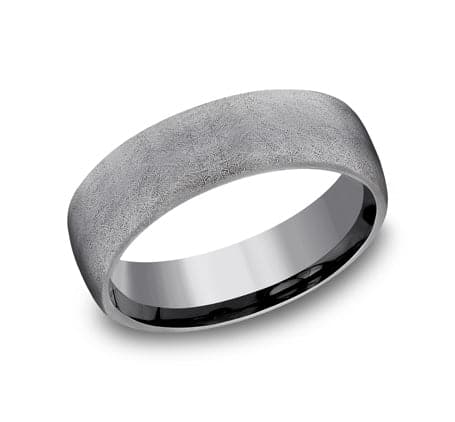 Tantalum Swirl Finish Men's Wedding Band