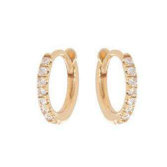 Zoe Chicco 14k Gold X-Small Pave Diamond Huggie Hoop Earrings | XSPH-1-PD